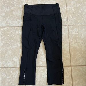 Lululemon Black Fast and Free cropped leggings